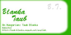 blanka taub business card